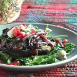 Portabellas Stuffed with Cabernet Onions and Spinach