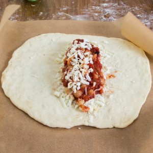 How to make mummy calzones, vegetarian.