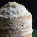 Danish layer cake of sponge cake layered with apricot and raspberry jams and custard,all topped off with whipped cream.