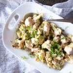 Zaatar roasted cauliflower, tossed with harissa tahini, dates and fresh herbs.